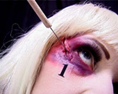 ‘eye wound’ video still from Trans-Acts: Act Three - Transcendence